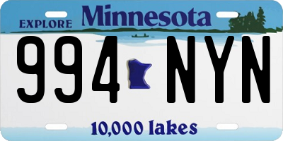 MN license plate 994NYN