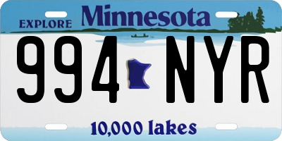 MN license plate 994NYR