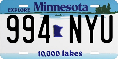 MN license plate 994NYU