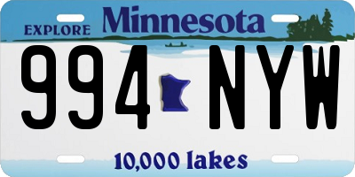 MN license plate 994NYW