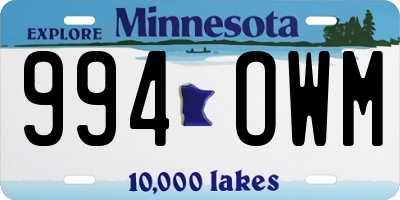 MN license plate 994OWM