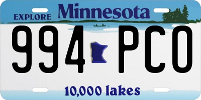 MN license plate 994PCO