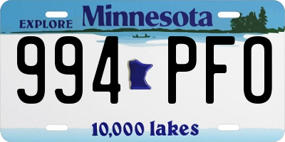 MN license plate 994PFO