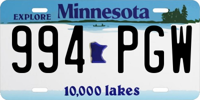 MN license plate 994PGW