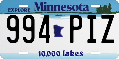 MN license plate 994PIZ