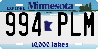 MN license plate 994PLM