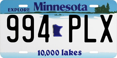 MN license plate 994PLX
