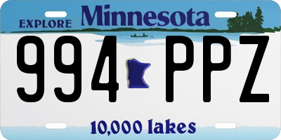 MN license plate 994PPZ
