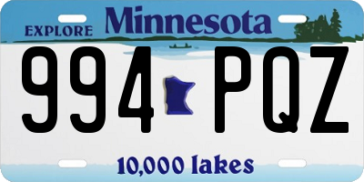 MN license plate 994PQZ
