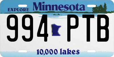 MN license plate 994PTB