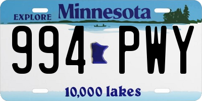 MN license plate 994PWY