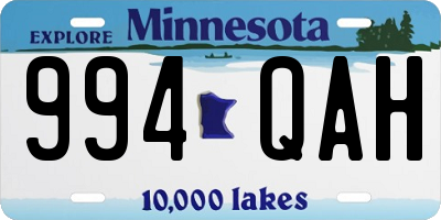 MN license plate 994QAH