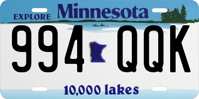 MN license plate 994QQK