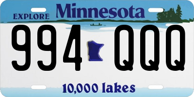 MN license plate 994QQQ