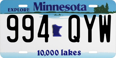 MN license plate 994QYW