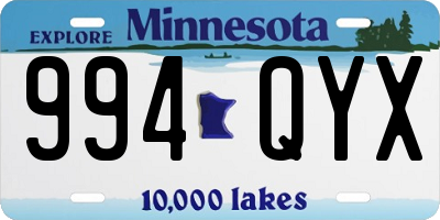 MN license plate 994QYX