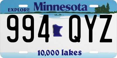 MN license plate 994QYZ