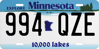 MN license plate 994QZE