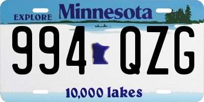 MN license plate 994QZG