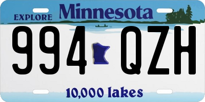 MN license plate 994QZH