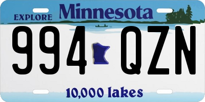 MN license plate 994QZN