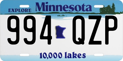MN license plate 994QZP