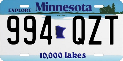 MN license plate 994QZT