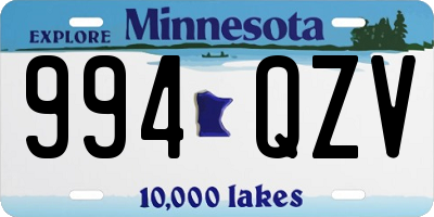 MN license plate 994QZV