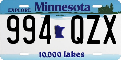 MN license plate 994QZX