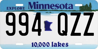 MN license plate 994QZZ