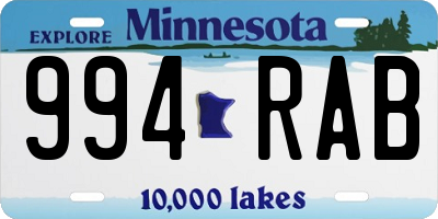 MN license plate 994RAB