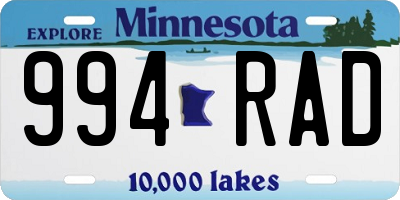 MN license plate 994RAD