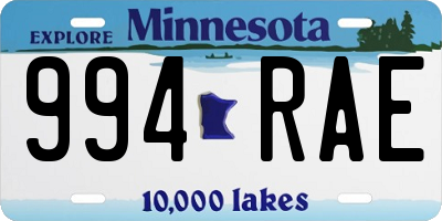 MN license plate 994RAE