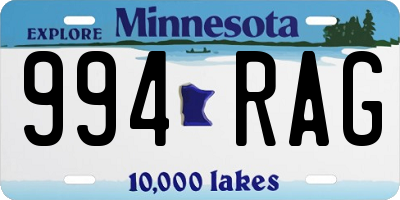 MN license plate 994RAG
