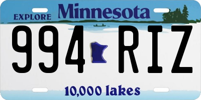 MN license plate 994RIZ