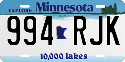 MN license plate 994RJK