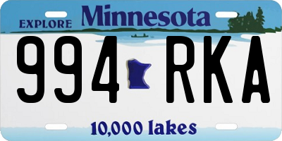 MN license plate 994RKA