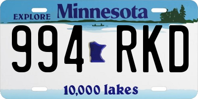 MN license plate 994RKD