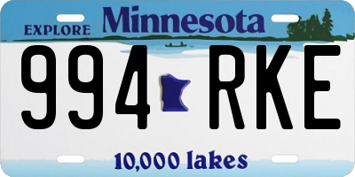 MN license plate 994RKE