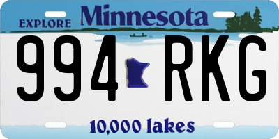 MN license plate 994RKG