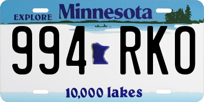MN license plate 994RKO