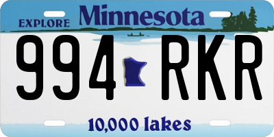MN license plate 994RKR