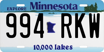 MN license plate 994RKW