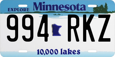 MN license plate 994RKZ