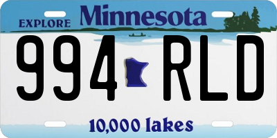 MN license plate 994RLD