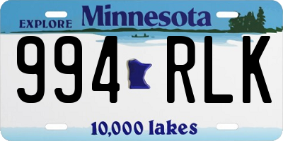 MN license plate 994RLK