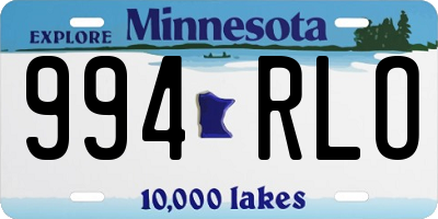 MN license plate 994RLO