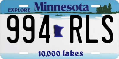 MN license plate 994RLS