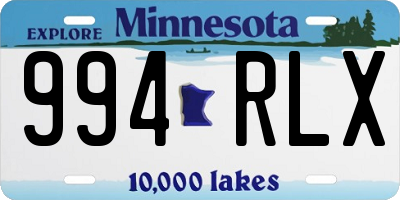 MN license plate 994RLX