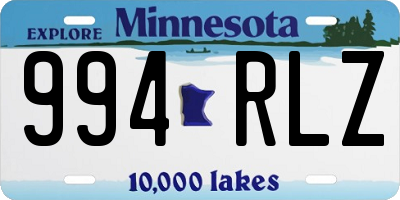 MN license plate 994RLZ